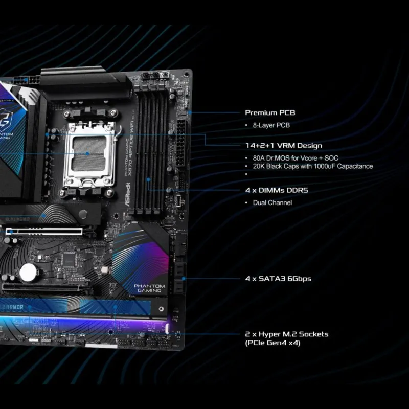 asrock-phantom-gaming-x870-riptide-wifi-7-amd-am5-atx-motherboard-ddr5-dimms-8000-mhz-256-gb-usb4-m2-sata3-60-gbs (3).webp