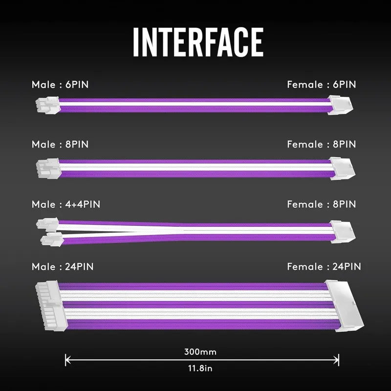ezdiy-fab-kit-de-extension-cable-psu-morado-16-awg-24-pin-8-pin-6-pin-44-pin-con-conector-blanco-y-cable-morado-ezdpr036-3 (3).webp