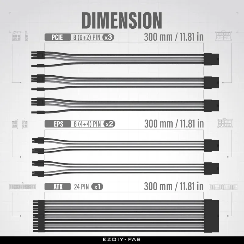 ezdiy-fab-kit-de-extension-cable-psu-negrogris-16awg1x24pin2x44-eps3x62-pci-e-11811in-ezdpi228-5 (3).webp