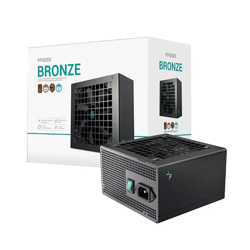 [03703] DeepCool PF600X Black 600W Fuente de Poder 80+ BRONZE no modular
