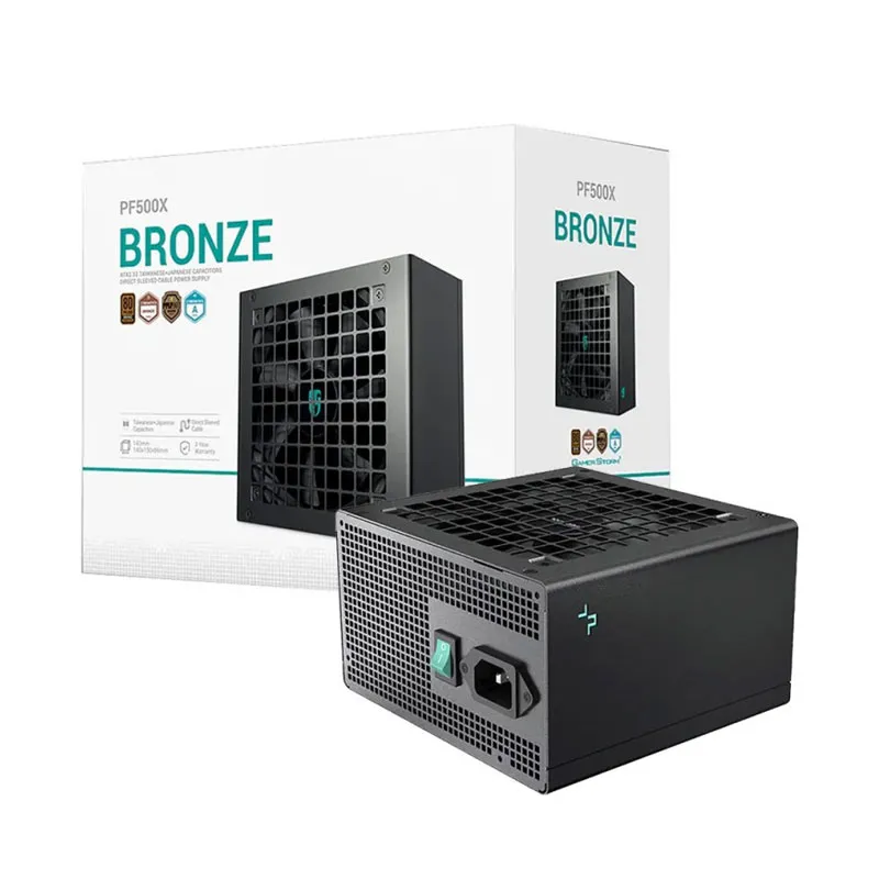 [03704] DeepCool PF500X Black 500W Fuente de Poder 80+ BRONZE no modular
