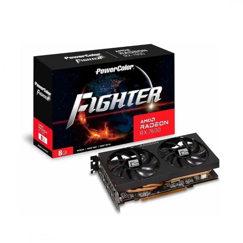 [03081] PowerColor RX 7600 Fighter 8GB GDDR6 128-bit 1HDMI 3DP RX7600 8G-F
