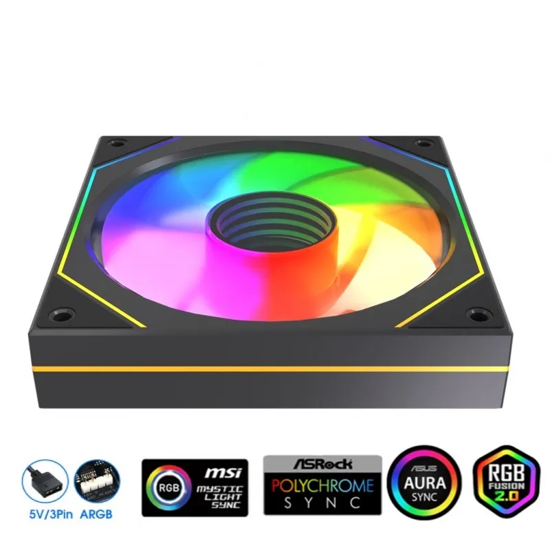 [03162] Airflow M57 Fan ARGB 120mm Regular Black Performance Ventilador Coneccion en Cadena