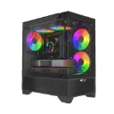 AIRFLOW 10D10 MAX BLACK USB-C 3X 120MM FAN RGB Controlable M-ATX 1X USB 3.0 1X USB-C 1X USB 2.0 GPU 345MM