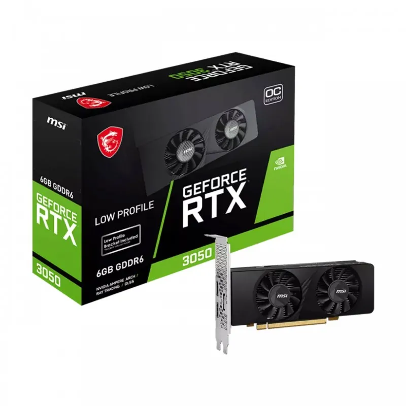 [03677] MSI RTX 3050 6GB GDDR6 LP PCI Express 4.0 x8 ATX, Low Profile 912-V812-223