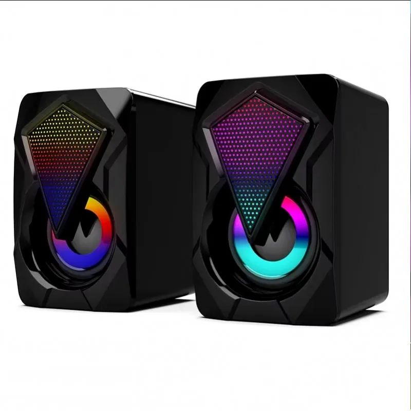 [02960] Parlantes X2 Stereo 6W RMS  LED altavoz de PC Plug 3.5" Alimentado por USB