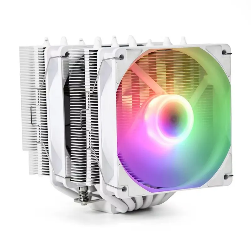[02924] Cpu Cooler AIRFLOW 622 WHITE ARGB Doble Torre 6 Heatpipes AMD AM5, AM4 LGA 1700 1851 115x up to 240w