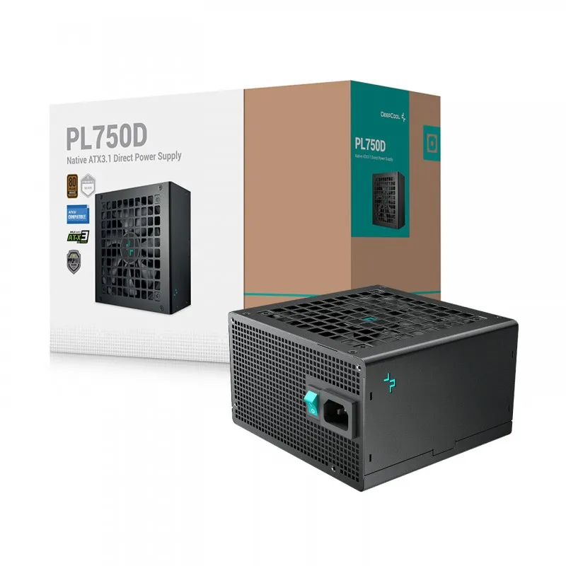[03698] DeepCool 750W PL750D 80 Plus Bronce Fuente de Poder Black no modular ATX 3.1