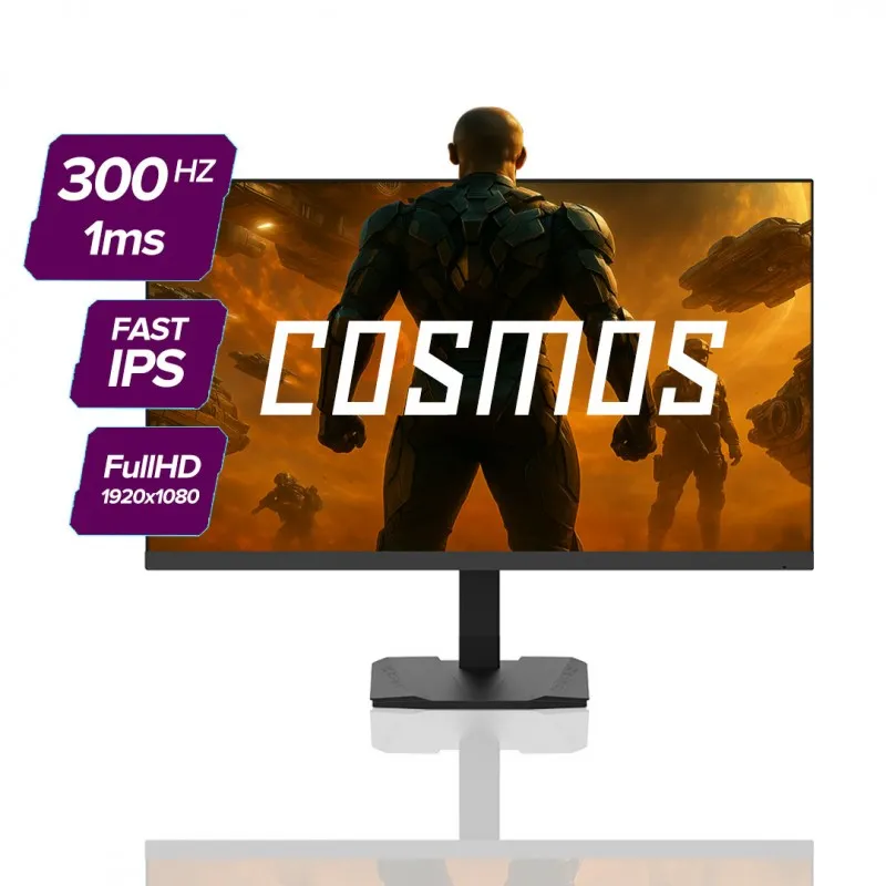 [03280] COSMOS GPM25F 24.5" 300 Hz 1ms Fast IPS 1920x1080 2x DP HDR FreeSync VESA, Pivot 0 Pixel Dead Parlantes 3W