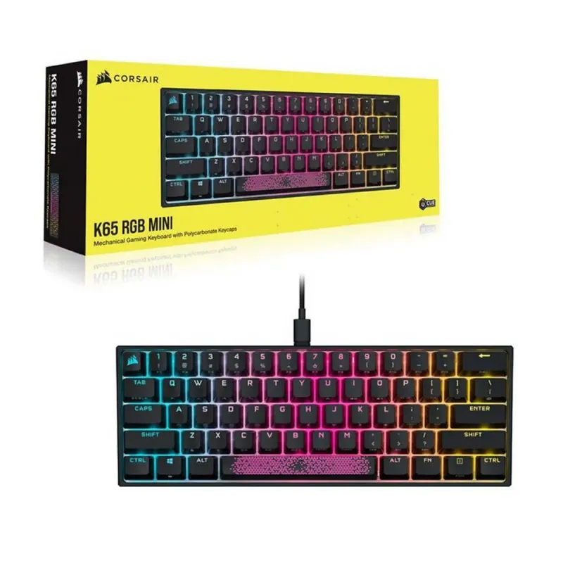 Corsair KB K65 RGB MINI Teclado Mecánico 60% CHERRY MX Red Inglés CH-9194010-NA