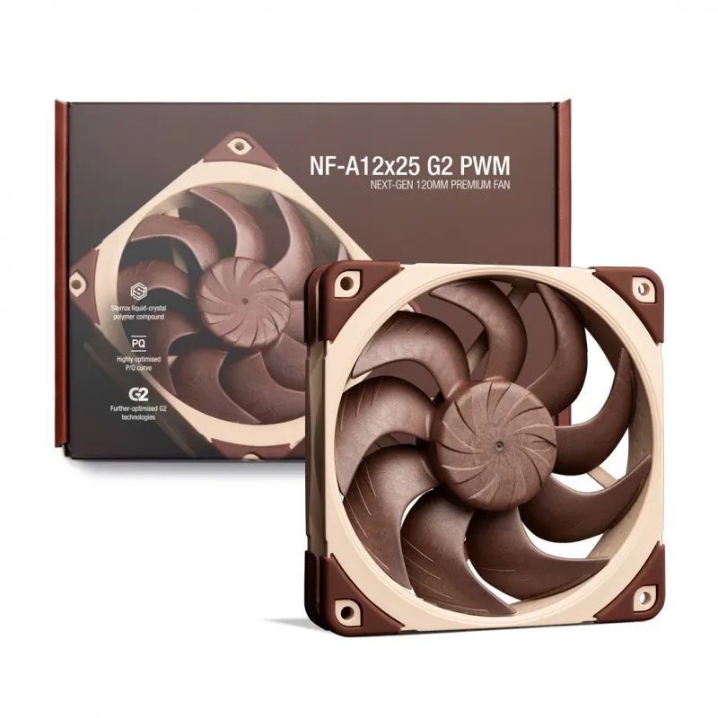[03595] Noctua 1x 120mm NF-A12x25 G2 PWM Premium-Quality Quiet PC Fan (Brown) NF-A12x25 G2 PWM