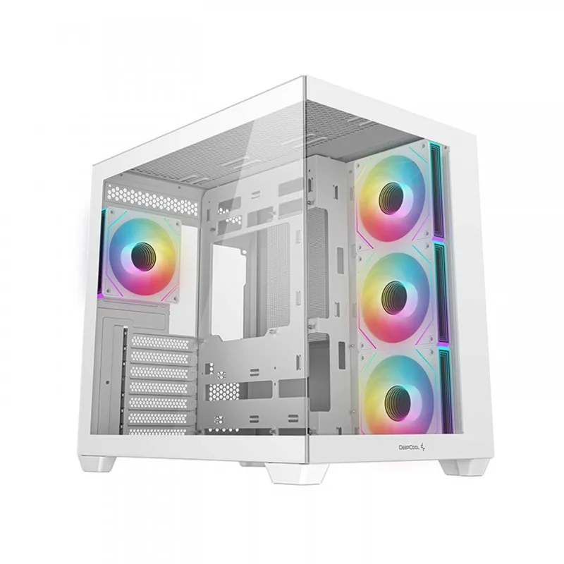 DeepCool CG530 4F WH Blanco Gabinete 3 Ventiladores 120mm incluidos, Vidrio Templado ATX