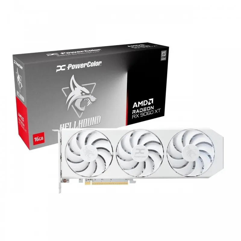 [03565] PowerColor Radeon RX 9060 XT 16GB Hellhound Spectral White GDDR6 PCI Express 5.0 x16 ATX RX9060XT 16G-L/OC/WHITE