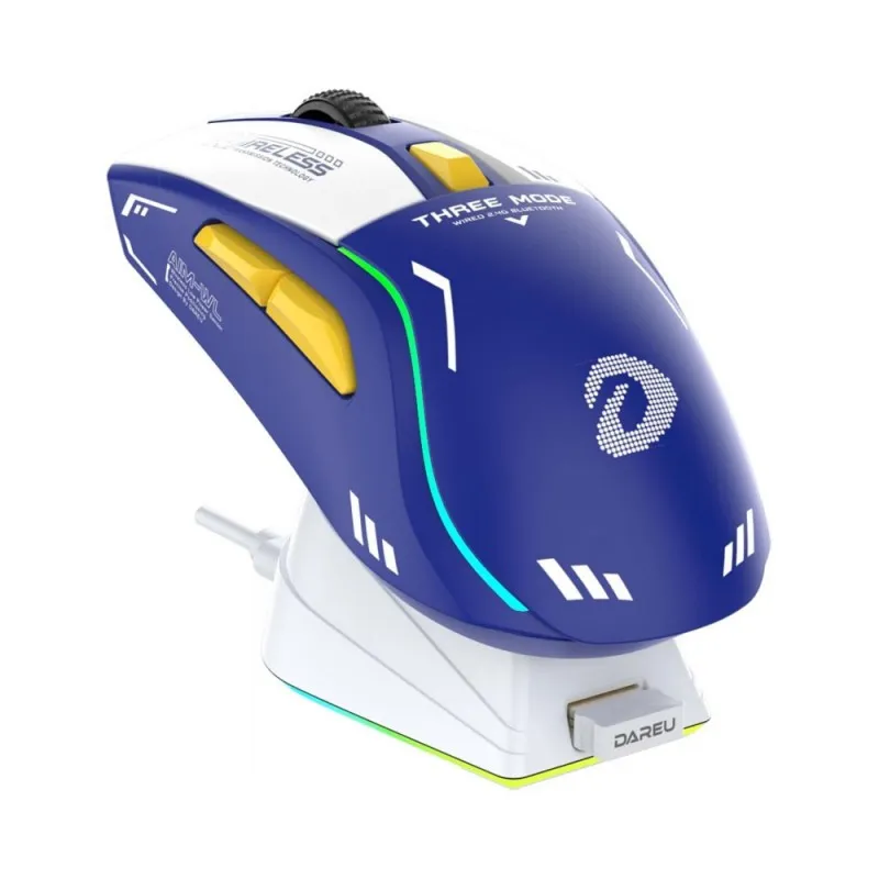 DAREU A950 Blue Mouse 12000 Dpi Cable, BT,  Wireless, 88gr ligero programable 1000 Hz