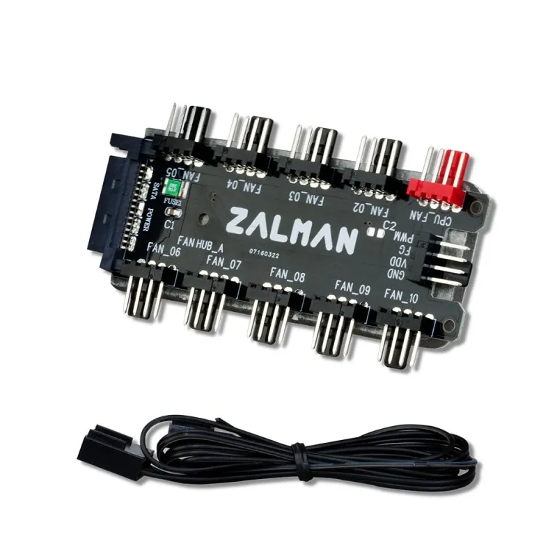 [02529] Zalman ZM-PWM10FH HUB FAN PWM de 10x FAN PWM de 4 pines Alimentado SATA de 12V