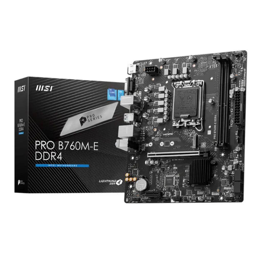 [02712] MSI PRO B760M-E DDR4 LGA1700 12Gen 13Gen 14Gen Intel Core MATX  PCIe 4.0,1x M.2,1×VGA,1×HDMI)