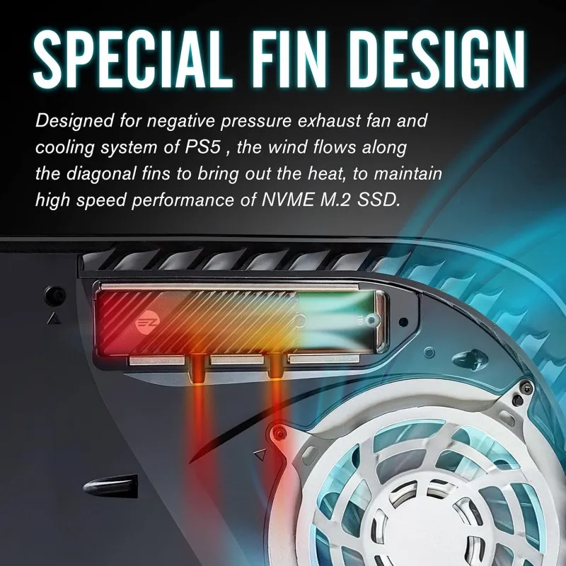 [03492] Ezdiy-Fab Disipador SSD M.2 RED doble cara alto rendimiento para PCIE NVME M.2 2280 NVME SSD PC y PS5 EZDPI075-10