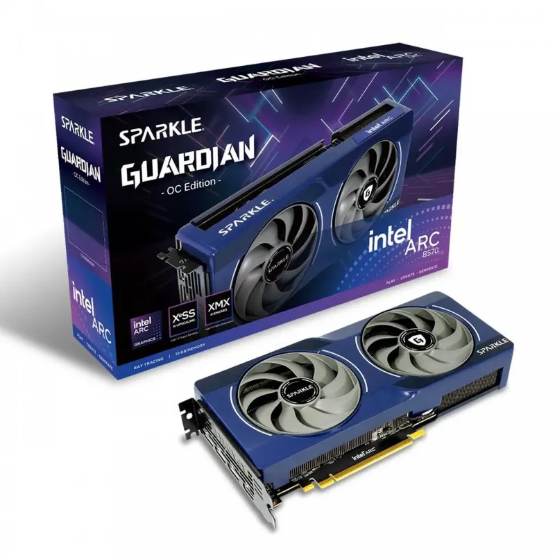 [03688] Intel Sparkle Arc B570 Guardian OC, 10 GB GDDR6, PCI Express 4.0 x8, Fan axial,backplate metálica, SB570G-10GOC