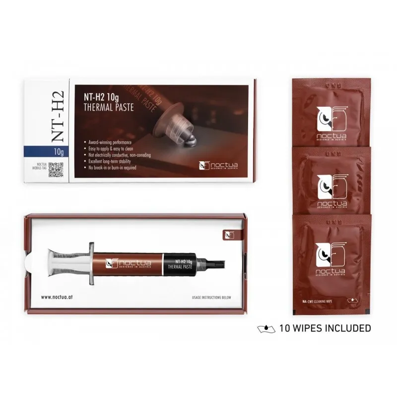 [02476] Pasta Disipadora Noctua NT-H2 10g ProGrade INCLUYE 3 toallas limpiadoras