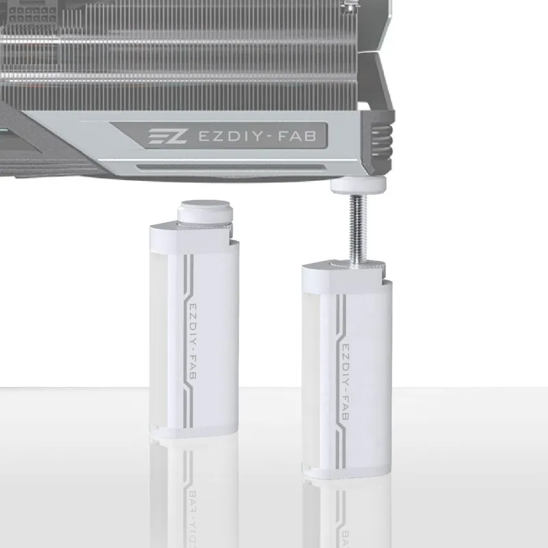 [03414] EZDIY-FAB Soporte de GPU,Soporte de soporte de GPU Altura ajustable,Soporte de aluminio Blanco EZDPI171-3