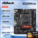 ASRock A520M/AC BULK AM4 AMD A520 SATA 6Gb/s Micro ATX AMD 802.11ac Wi-Fi + BT 4.2 a520 ddr4