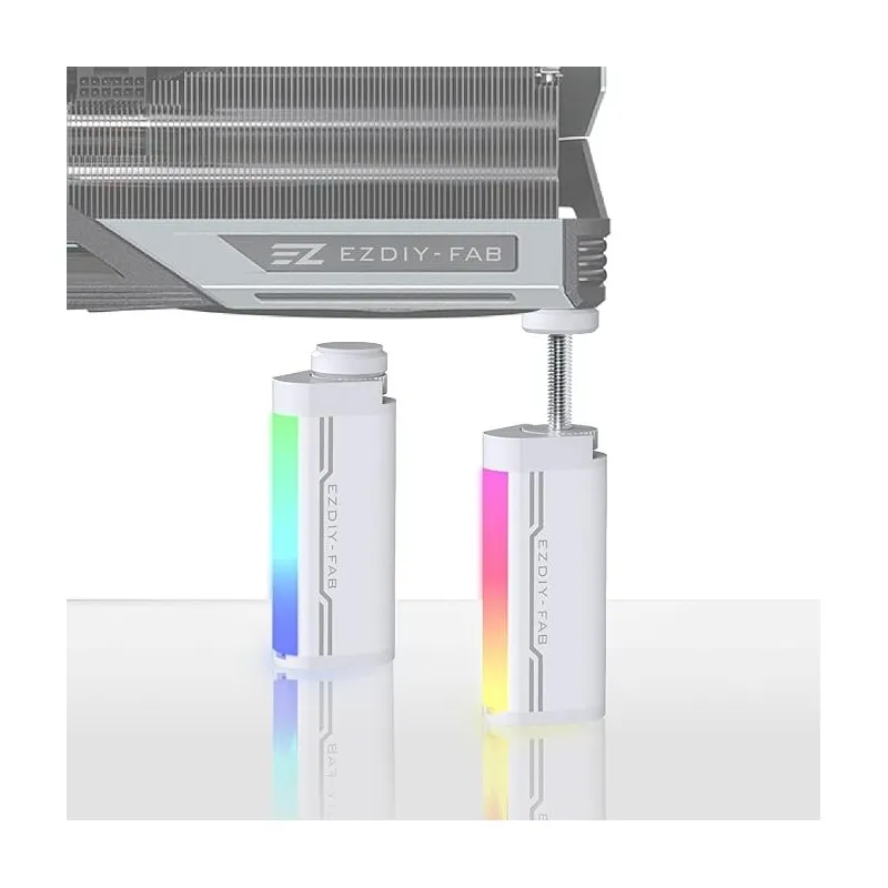 [03413] EZDIY-FAB Soporte de GPU, soporte de tarjeta gráfica ARGB de 5V3 pines, Blanco EZDPI171-2