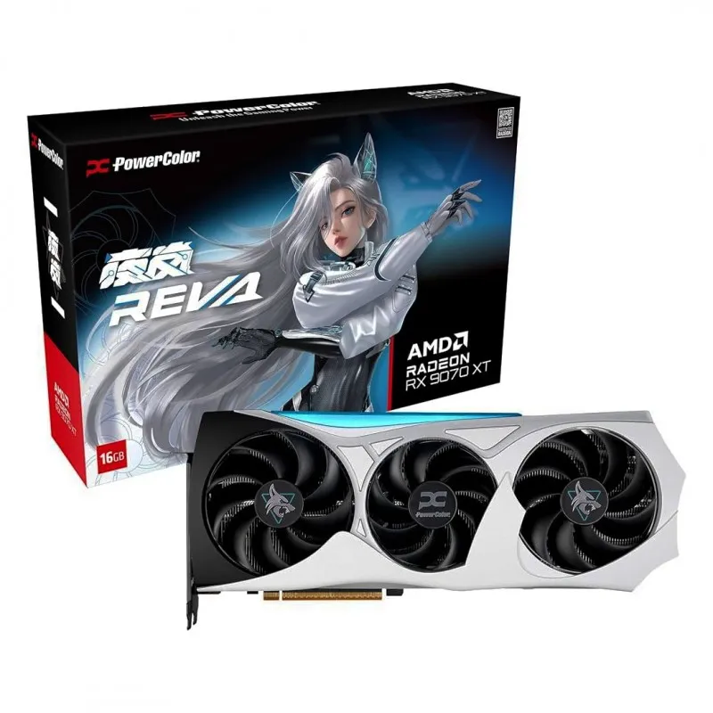 [03685] PowerColor RX 9070 XT Reva Hellhound 16 GB GDDR6 Edición Reva 256 bits, GDDR6, PCI Express 5.0 RDNA 4 RX9070XT 16G-L/OC/REVA