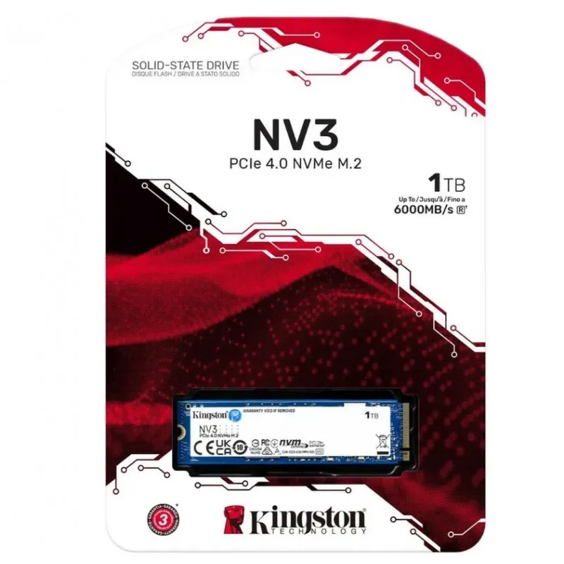 [03740] Kingston NV3 1TB NVMe PCIe 4.0 x4 SSD 6000 MB/s (SNV3S/1000G)