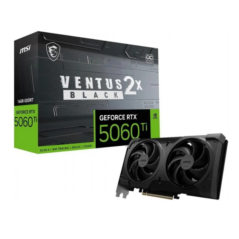 [03734] MSI RTX 5060 Ti 16GB GDDR7 VENTUS 2X OC BLACK PLUS GeForce PCI-e 5.0 x16 912-V535-088