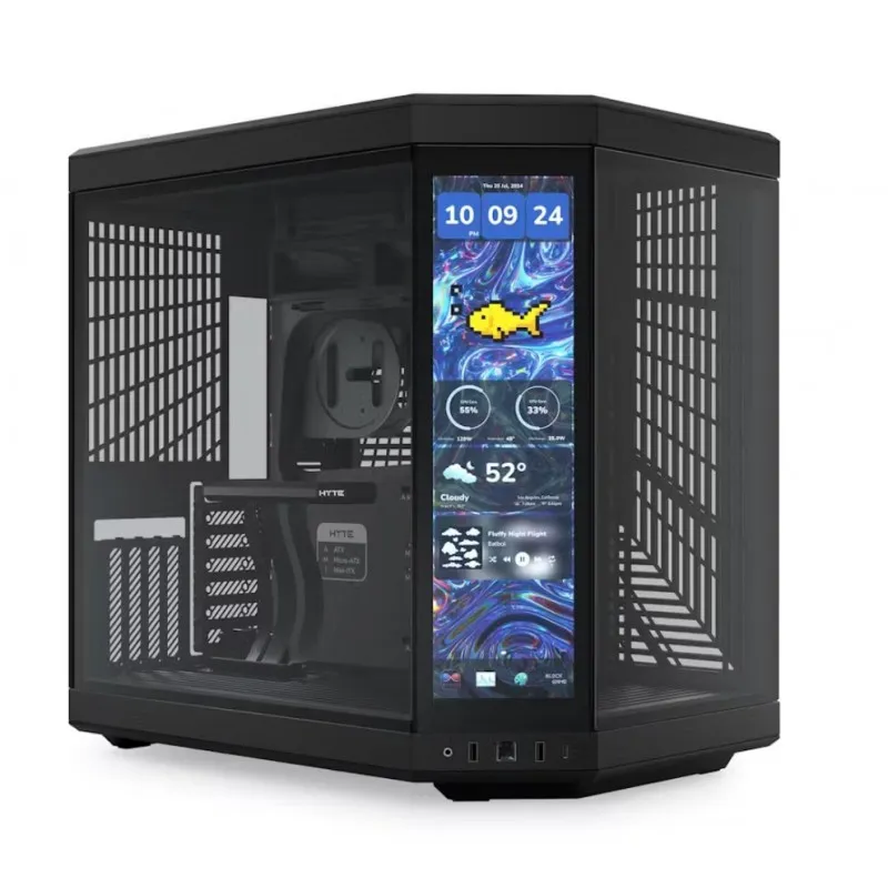 HYTE Y70 Black (PITCH BLACK) LCD 3er Gen 14.9" 2.5K infinite touch, ATX con Riser PCIe 4.0 Incluido CS-HYTE-Y70TTI-BB