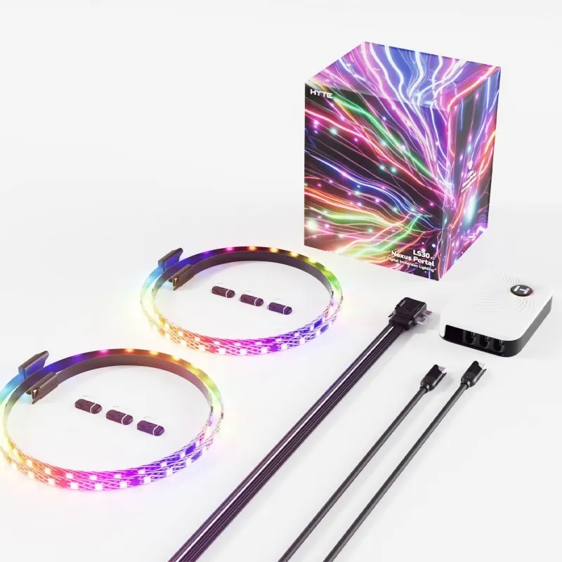[02807] HYTE LS30 qRGB Light Strips & Nexus Portal NP50 Bundle Digital Immersion Lighting 1MT (x2 Pack)