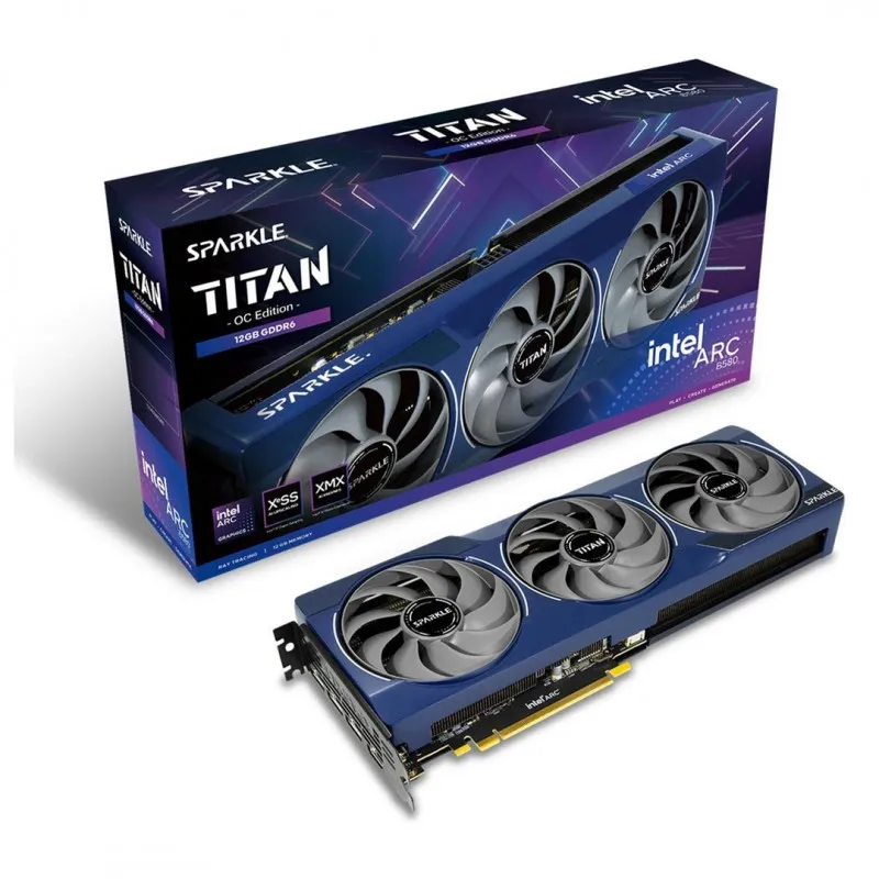 [03177] SPARKLE Intel Arc B580 TITAN OC 12GB GDDR6 Breathing Light Metal Backplate SB580T-12GOC
