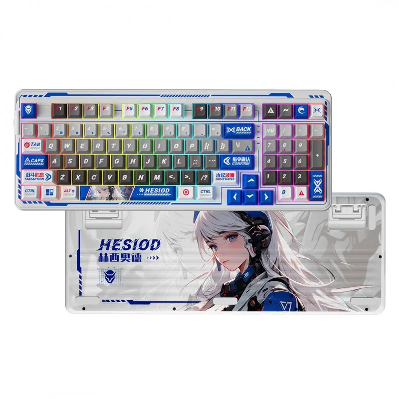 Dareu A98 HESIOD Teclado Mecánico Custom 98% Switch White Tactil  cable, Wireless, BT perfil bajo RGB