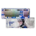 Dareu A98 HESIOD Teclado Mecánico Custom 98% Switch White Tactil  cable, Wireless, BT perfil bajo RGB