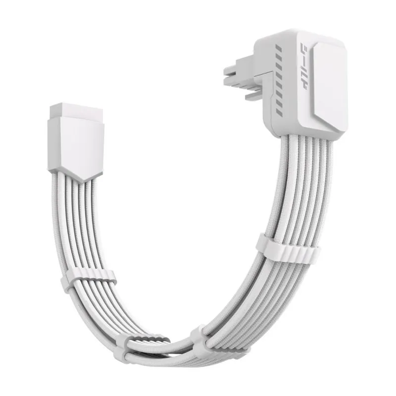 [03435] EZDIY-FAB Shield PCIE 5.1 Extensión GPU Estándar White adaptador 90° 12V-2x6, PCIe 5.1 de 16 pines (12+4) 12VHPWR EZDPR230-5