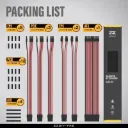 EZDIY-FAB KIT V2 Black/Red Extensión KIT 6 cable PSU 300mm 16AWG 300mm 24P/EPS 8P-4+4P*2/ PCIE8P-6+2P*3 EZDPI228-3