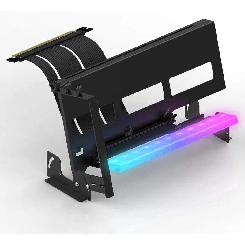 [03429] EZDIY-FAB Soporte de GPU RGB All Black Multi-Angulo PCIe 4.0 ajuste ángulo YIHPI333-14