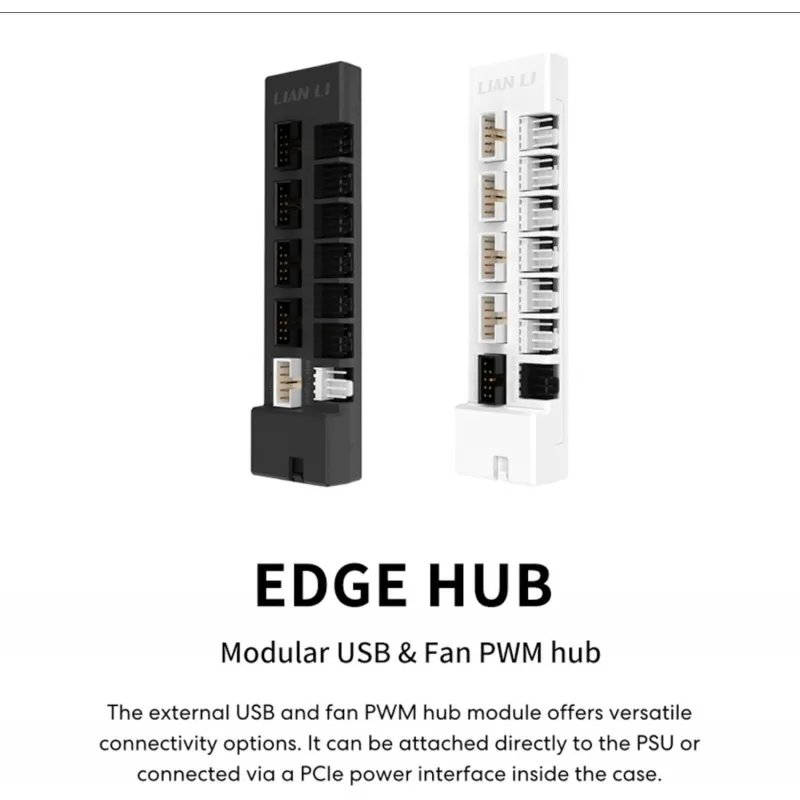 [03516] Lian Li Hub Edge USB & Fan Hub Black USB y PWM, HUB FAN x4, HUB USB x6 magnético  G8P.EG-HUB01B.00