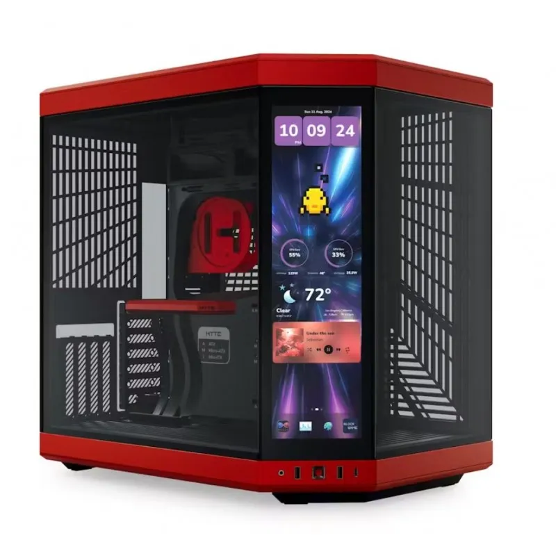 [02995] HYTE Y70 Black/Red (BLACK CHERRY) LCD 3er Gen 14.9" 2.5K infinite touch, ATX con Riser PCIe 4.0 Incluido CS-HYTE-Y70TTI-RB