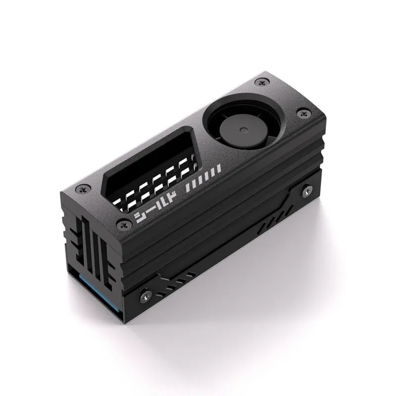 [03422] EZDIY-FAB Shield M.2 - Disipador con ventilador PWM 0.787in, aluminio premium, 3 pines 5V, alto rendimiento EZDPI236