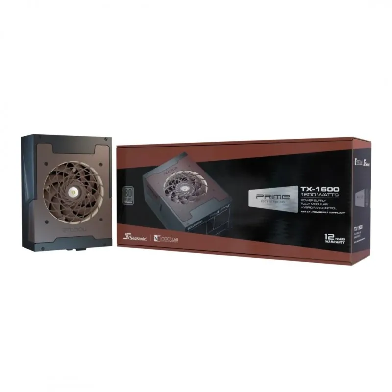 [03593] Seasonic Prime TX-1600 80 Plus Titanium Noctua Edition ,ultrasilenciosa, modular, ATX 3.1 (negro/marrón) fabricada por Seasonic