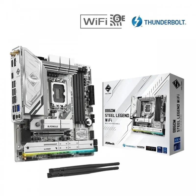[03670] ASRock B860M Steel Legend WiFi LGA 1851 Intel B860 SATA 6 Gb/s Intel Core Ultra DDR5 Micro ATX