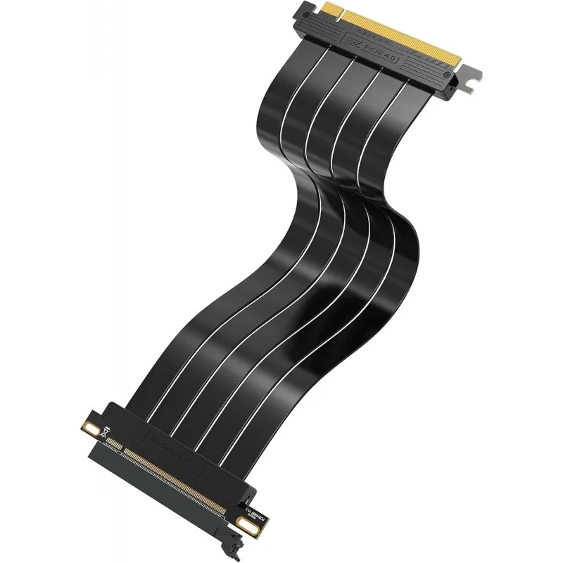 [03490] EZDIY-FAB Riser RECTO BLACK 30cm PCI Express Gen 4 16x Extreme Flexible PCI Express 4.0 EZDPC172-3
