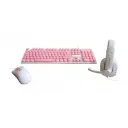 Kit Gamer Teclado, Mouse y Audífonos Vivitar LvlUp Español, USB, LED Multicolor, Rosa