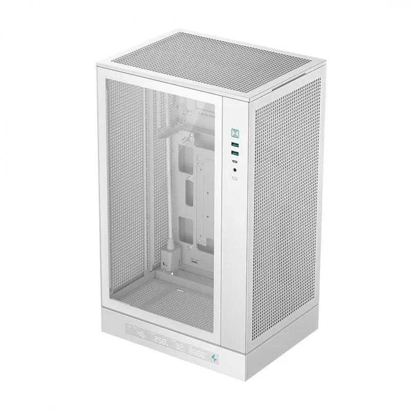 [03722] DeepCool CH270 DIGITAL White, Vidrio Tempado, Mini-ITX / Micro-ATX