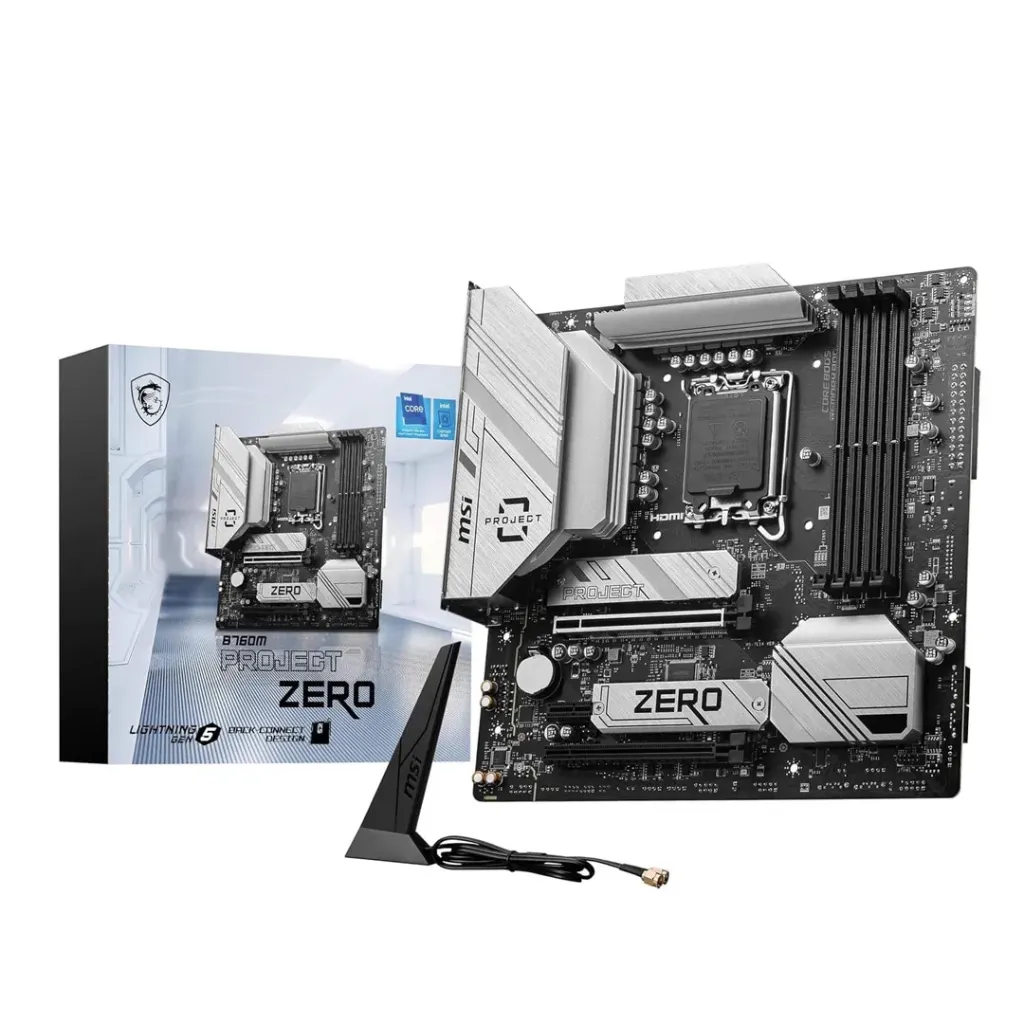 [02708] MSI B760M PROJECT ZERO Wi-Fi 6E LGA 1700 SATA 6Gb/s LGA1700 DDR5 Back Connect Design mATX