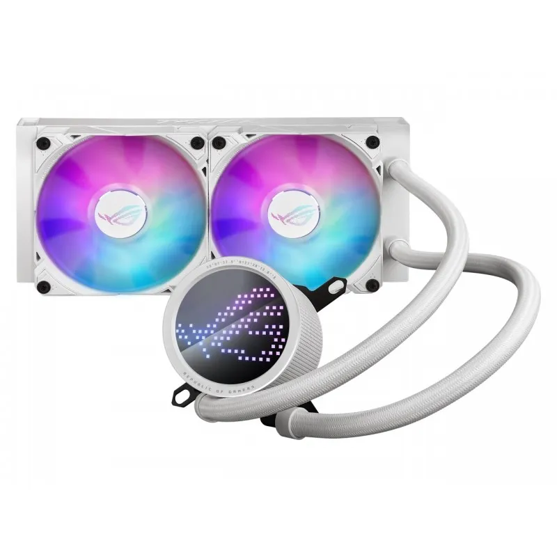 ASUS ROG Ryuo III 240 WHITE RGB Edition AIO LGA 1700, 1200, 115x / AM5,AM4, Pantalla LED Anime Matrix ROG-RYUO-III-240-ARGB-WHT