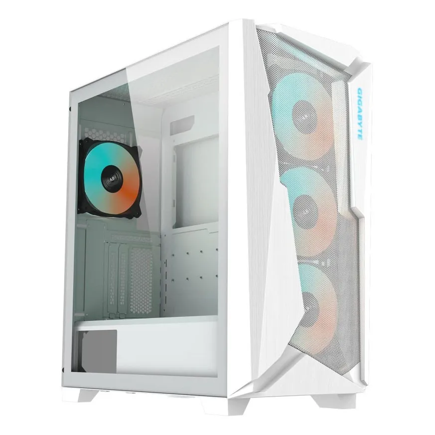 [03243] GIGABYTE C301 Glass White ATX GABINETE vidrio templado, USB tipo C, 4x 120mm FAN ARBG incluidos (GB-C301GW)