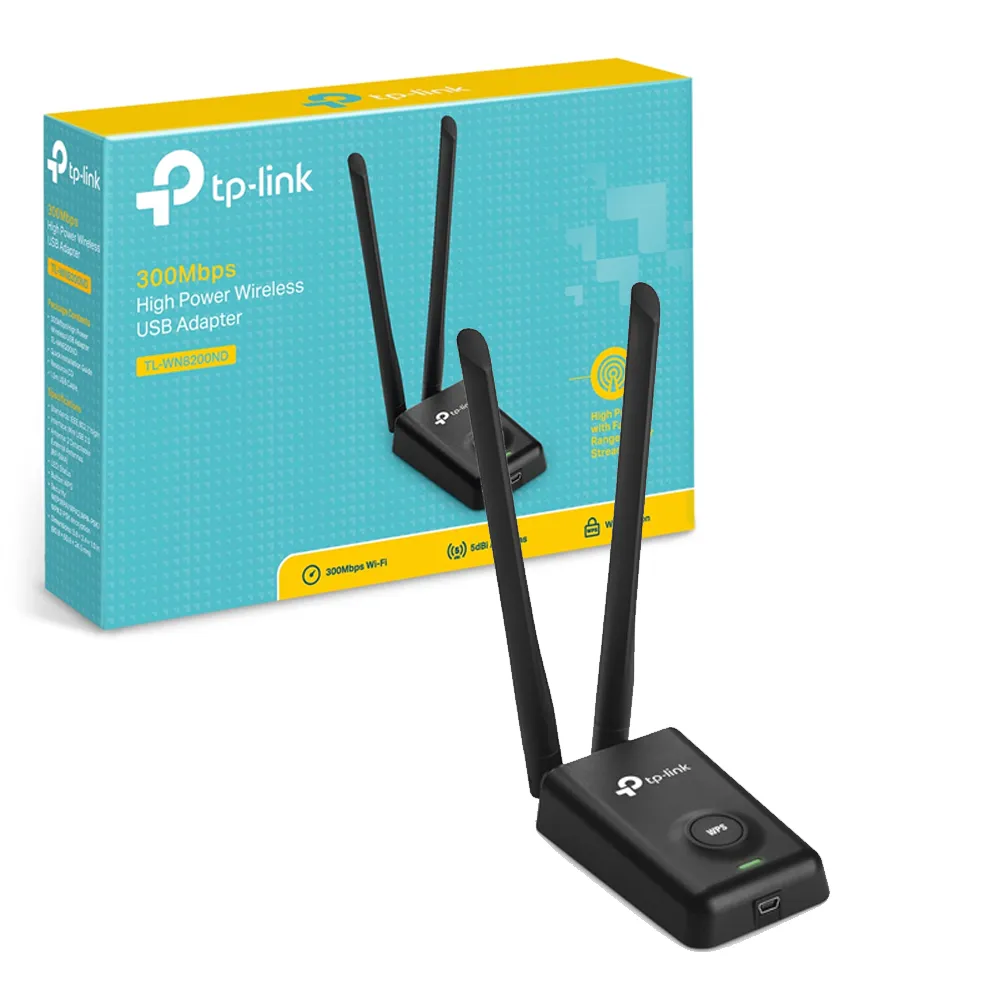 [02153] USB WIFI TP-Link TL-WN8200ND de Alta Potencia de 300Mbps Doble antena