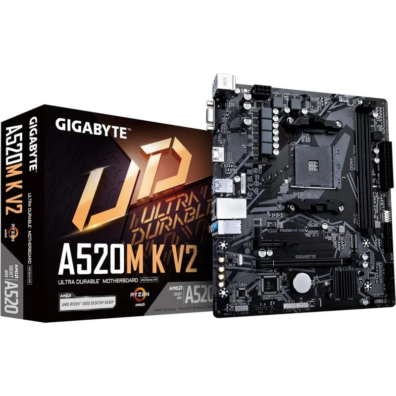[02588] GIGABYTE A520M K V2 Socket Ryzen 5000 AMD AM4 GbE LAN PCIe 3.0 x4 M.2 Fan 5